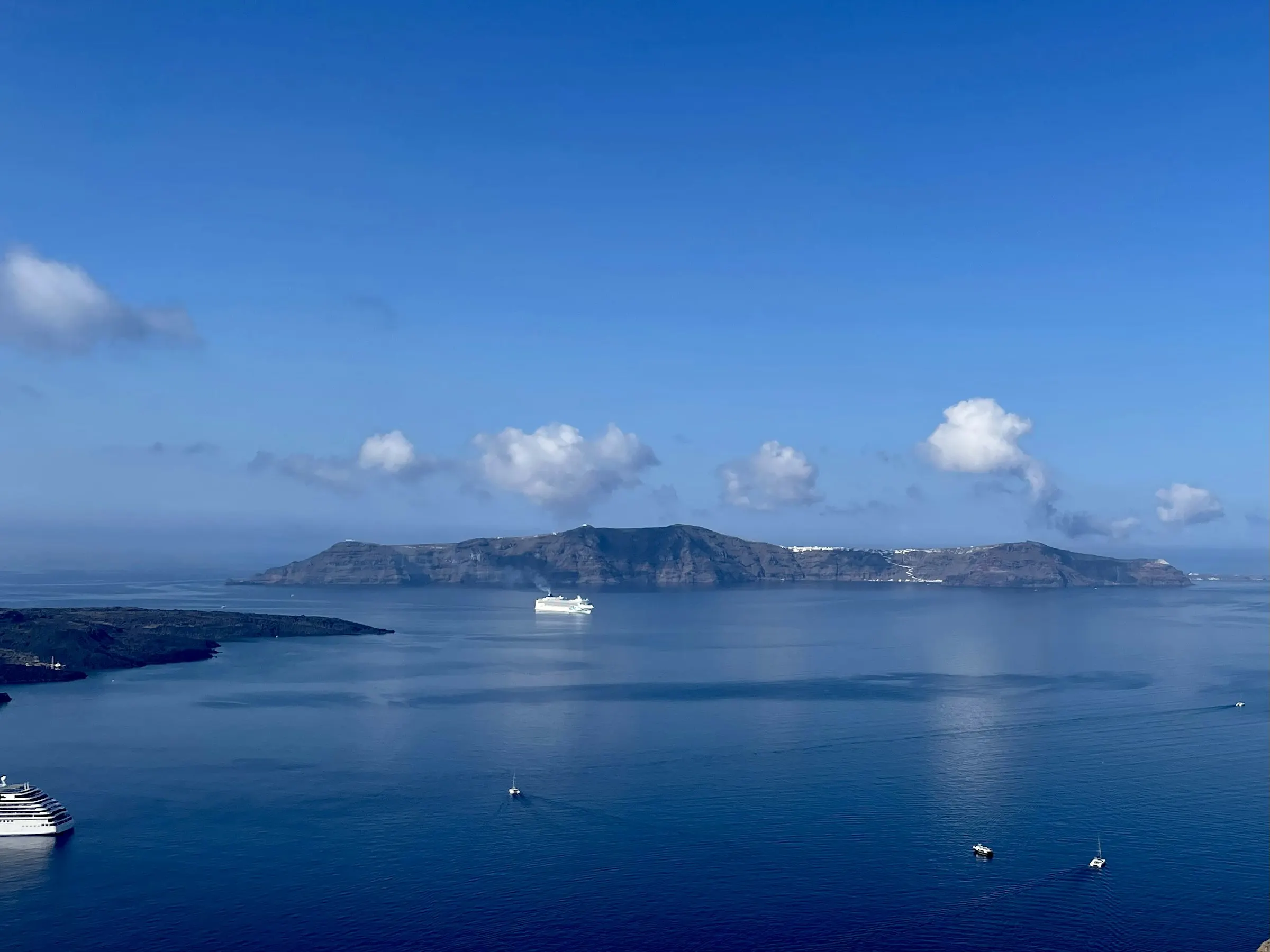 Deep blue Aegean with distant islands